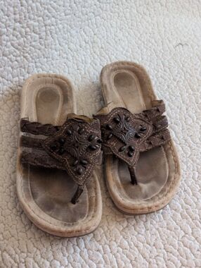 Earth Spirit Boho Genuine Leather Beaded Southwest Comfort Sandals Festival